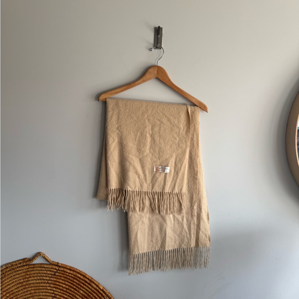 Cashmere Cozy Tan Fringe shawl/wrap